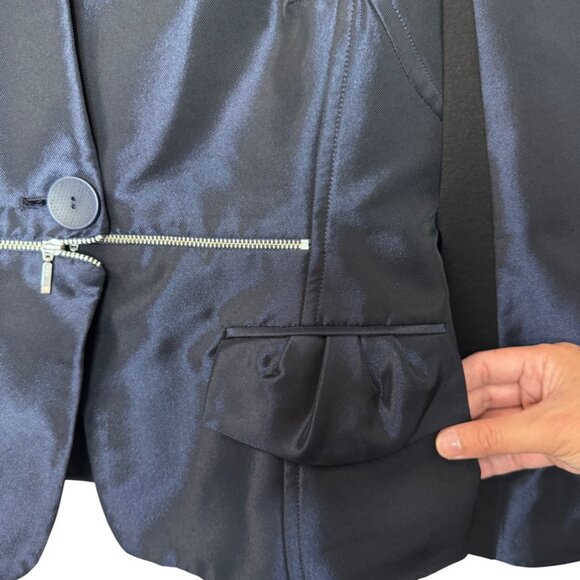 Andy The-Anh women's two-tone single button long sleeve blazer size 8 - Picture 5 of 11